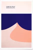 JUNIQE - Poster Dune du Pilat -40x60 /Blauw & Roze