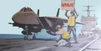 BANKSY Applause Jet Aircraft Carrier Canvas Print