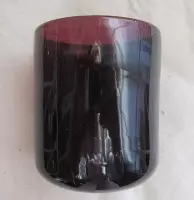 Waxinelichthouder Bordeaux, dik glas , 10 x 9 cm rond