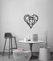 Geometrisch hart Wanddecoratie Zwart MDF 662x646mm