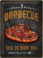 Barbecue Nice To Meat You - Metalen Wandplaat