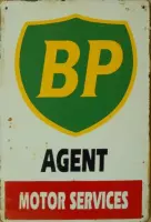 Metalen rusty wandbord BP Agent 20x30cm