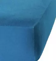 Premium hoeslaken- jersey- 100% katoen- stretch- Lits- jumeaux- 180x200+30cm- geschikt voor boxspring-Blauw
