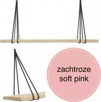 Leren split-plankdragers - Handles and more® - 100% leer - ZACHTROZE - set van 2 / excl. plank (leren plankdragers - plankdragers banden - leren plank banden)