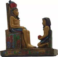 Egypte beeldjes decoratie 13 cm hoog – zittend Farao beeld nagebootst uit Toetanchamon tijd Egyptische beelden polyresin materiaal | GerichteKeuze