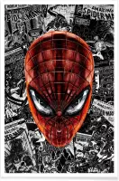 JUNIQE - Poster The Spider-Man - Een stripheld -20x30 /Grijs & Rood