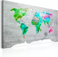 Schilderij - Wereldkaart , Groen Paradijs