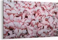 Schilderij - Roze papier mache bloemetjes — 90x60 cm