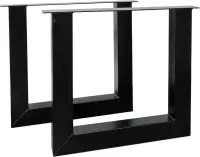 Stalen Zwarte U-vorm Metalen Tafelpoten | 8 x 8 cm | Per Set