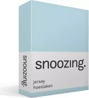Snoozing Jersey - Hoeslaken - 100% gebreide katoen - 160x210/220 cm - Hemel