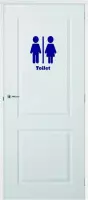 Deursticker Toilet - Donkerblauw - 23 x 30 cm - toilet raam en deur stickers - toilet