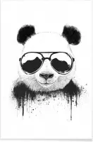 JUNIQE - Poster Blijf Cool Panda -13x18 /Wit & Zwart
