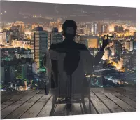 Man geniet van Uitzicht - Foto op Plexiglas - 40 x 30 cm
