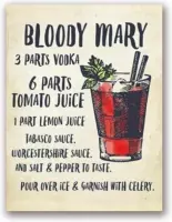 Cocktails Poster Bloody Mary - 40x50cm Canvas - Multi-color