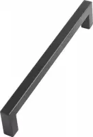 Handgreep (gat afstand 128mm) Matzwart RVS keukenkast handgrepen met schroeven Hendel Kastgreep Modern Hoekig Vierkant