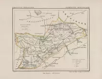 Historische kaart, plattegrond van gemeente Opsterland in Friesland uit 1867 door Kuyper van Kaartcadeau.com