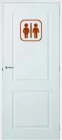 Deursticker WC -  Bruin -  10 x 10 cm  -  toilet raam en deurstickers - toilet  alle - Muursticker4Sale