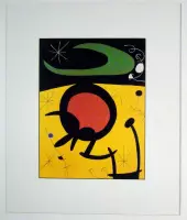 Poster in dubbel passe-partout - Miro - Vuelo de pajaros - Kunst  - 50 x 60 cm