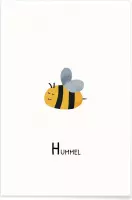 JUNIQE - Poster Hummel -40x60 /Geel & Zwart