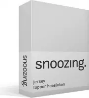 Snoozing Jersey - Topper Hoeslaken - 100% gebreide katoen - 200x210/220 cm - Grijs