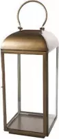 Oriental Lantaarn voor Kaarsen - Binnen en Buiten - Windlicht - Tafellamp - Geelkoper - Vierkant - Metaal - 56cm