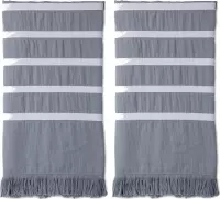 Walra Hamamdoek Fouta Sunny Stripes - 2 stuks - 100x180 cm - Blauw