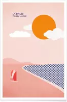 JUNIQE - Poster La Baule -13x18 /Rood & Roze