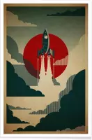 JUNIQE - Poster The Voyage -13x18 /Blauw & Grijs