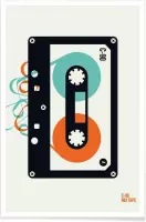 JUNIQE - Poster Mixtape -13x18 /Oranje & Turkoois