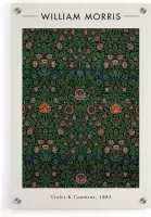 Walljar - William Morris - Violet and Columbine II - Muurdecoratie - Plexiglas schilderij