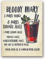 Cocktails Poster Bloody Mary - 21x30cm Canvas - Multi-color