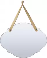 Hangspiegel met Leer 30x40 cm – Toni – Hang Spiegel Design – Duurzaam HangSpiegels – WandSpiegel Hangend – Perfecthomeshop