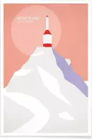 JUNIQE - Poster Mont Blanc -20x30 /Grijs & Roze