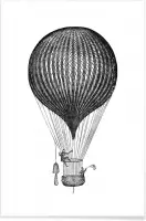 JUNIQE - Poster Air Balloon -30x45 /Wit & Zwart