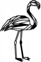 Houten Dierenkop • Houten Flamingo • Dierenkop Flamingo • Extra Groot • Zwart MDF • Houten Dier • Wandecoratie