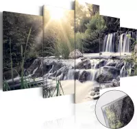 Schilderijen Op Canvas - Afbeelding op acrylglas - Waterfall of Dreams [Glass] 100x50 - Artgeist Schilderij