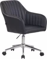 Bureaustoel - Fauteuil - Design - In hoogte verstelbaar - Kunstleer - Zwart - 58x62x95 cm