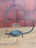 Hartvormige kaarsenhouder met glas