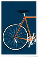 JUNIQE - Poster Icons Crescent Back -13x18 /Blauw & Oranje