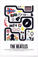 JUNIQE - Poster The Beatles -13x18 /Blauw & Rood