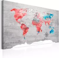 Schilderij - Wereldkaart , Gekleurde landen