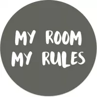 Label2X - Schilderij - Kids My Room My Rules - Multicolor - 30 X 30 Cm