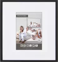 Luxe Aluminium Wissellijst - Fotolijst - 40x40 cm - Helder Glas - Mat Zwart - 10 mm - Facetrandje