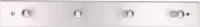 1x Houten kapstokken / jashaken zwart met 4x enkele haak - beuken grijs - 5.5 x 32 cm - kapstok / wandkapstokken / deurkapstokken