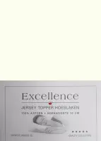 Excellence Jersey Topper Hoeslaken - Litsjumeaux XL - 200x200/210 cm - Natural