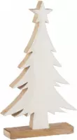 J-Line Kerstboom Mango Hout Wit/Naturel Large Set van 2 stuks