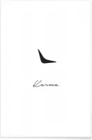 JUNIQE - Poster Karma -13x18 /Wit & Zwart