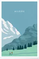 JUNIQE - Poster Allgäu - retro -40x60 /Blauw & Groen