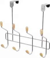 Compactor Deurhanger Drop Met 8 Haken Chroom/hout