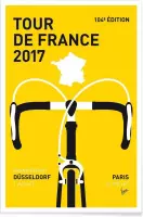 JUNIQE - Poster Tour de France 2017 -30x45 /Geel & Wit